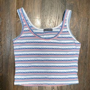 Brandy Melville Striped Sailboat Print Tank